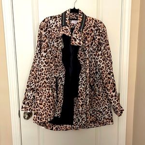 New Directions Leopard Print Nylon Jacket